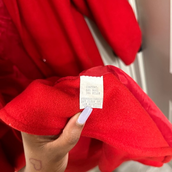 Red Wool/Nylon Coat - Picture 2 of 4